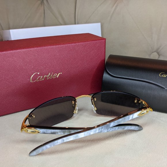 Cartier Other - Cartier CT0046S Sunglasses GOLD with WHITE Buffalo horn "buffs" New Authentic